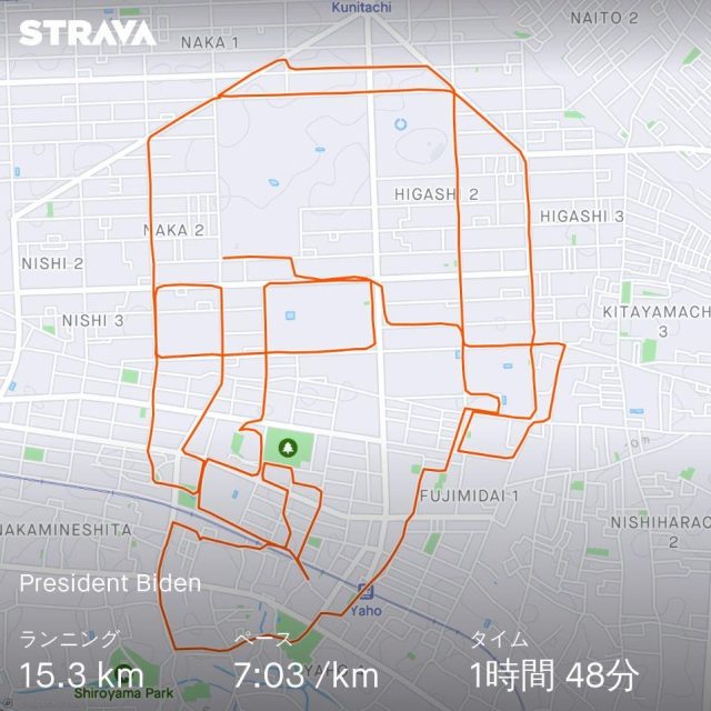 ジョー・バイデンのStrava art