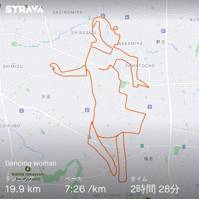 ダンスする女性のStrava art